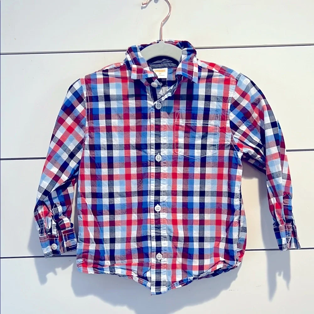 Kids Gymboree Checkered dress button down Shirt - Red, Blue, White